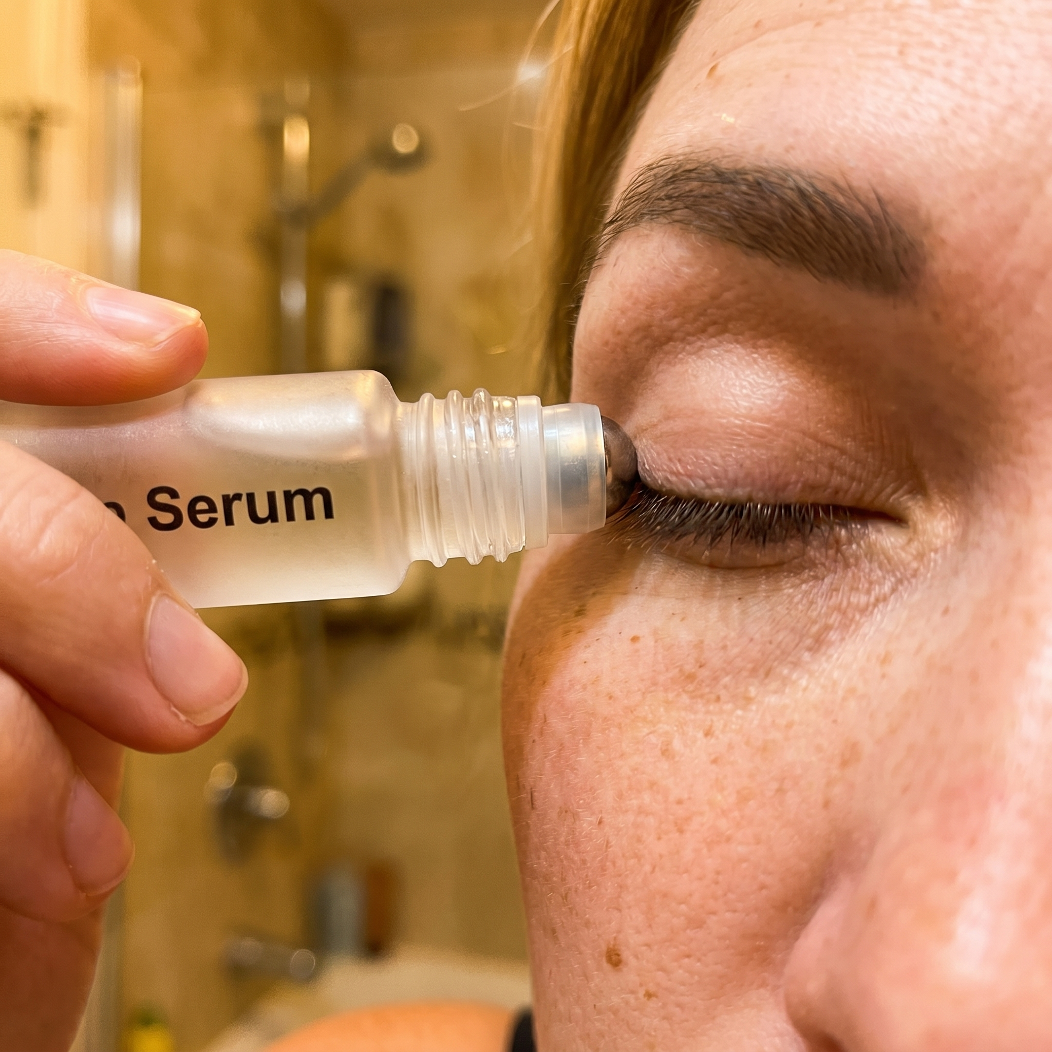 Lash serum in use